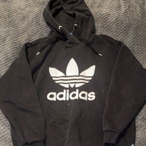 Adidas Black and White Logo Hoodie